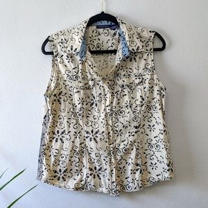 4/$20 Bill Blass floral print button-down tank